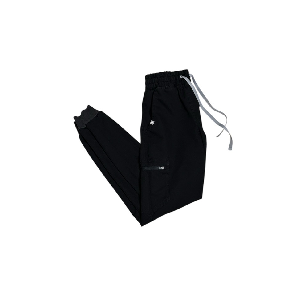 Figs Women’s High Waisted Zamora Jogger Style Black Scrub Pants, Size XXS